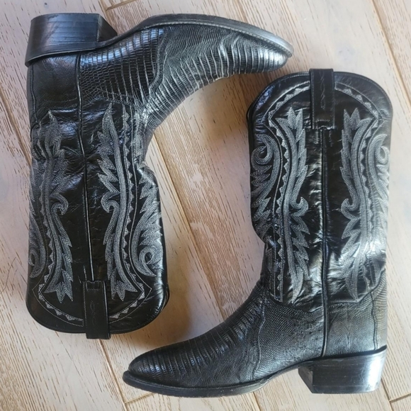 Dan Post Other - Dan Post Winston Lizard Western boots black leather mens 8.5